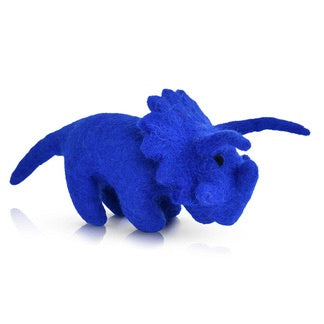 Mini Felt Triceratops Cobalt Blue
