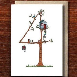 Number Four Greeting Card