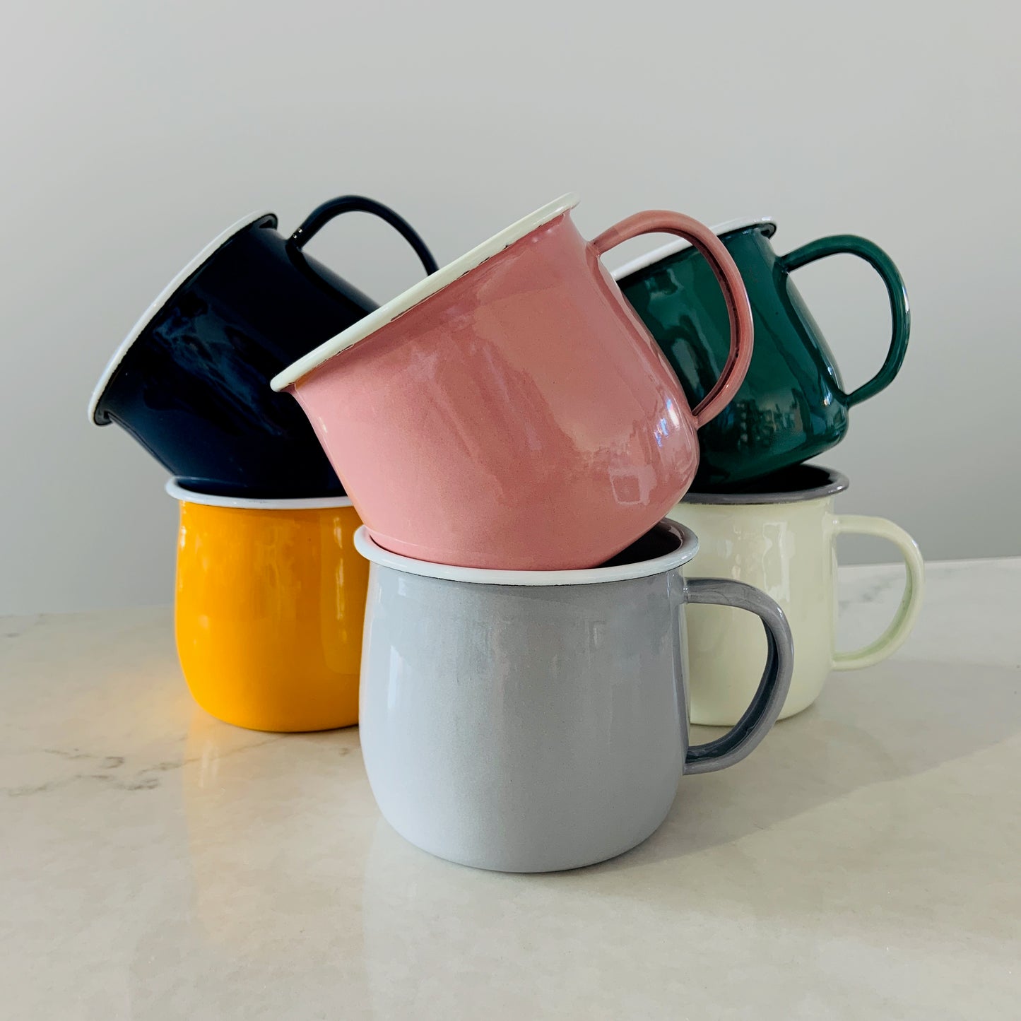 Coloured Enamel Belly Mug - 375ml