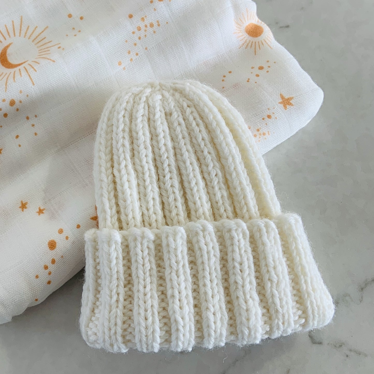 Wool Baby Beanie - White
