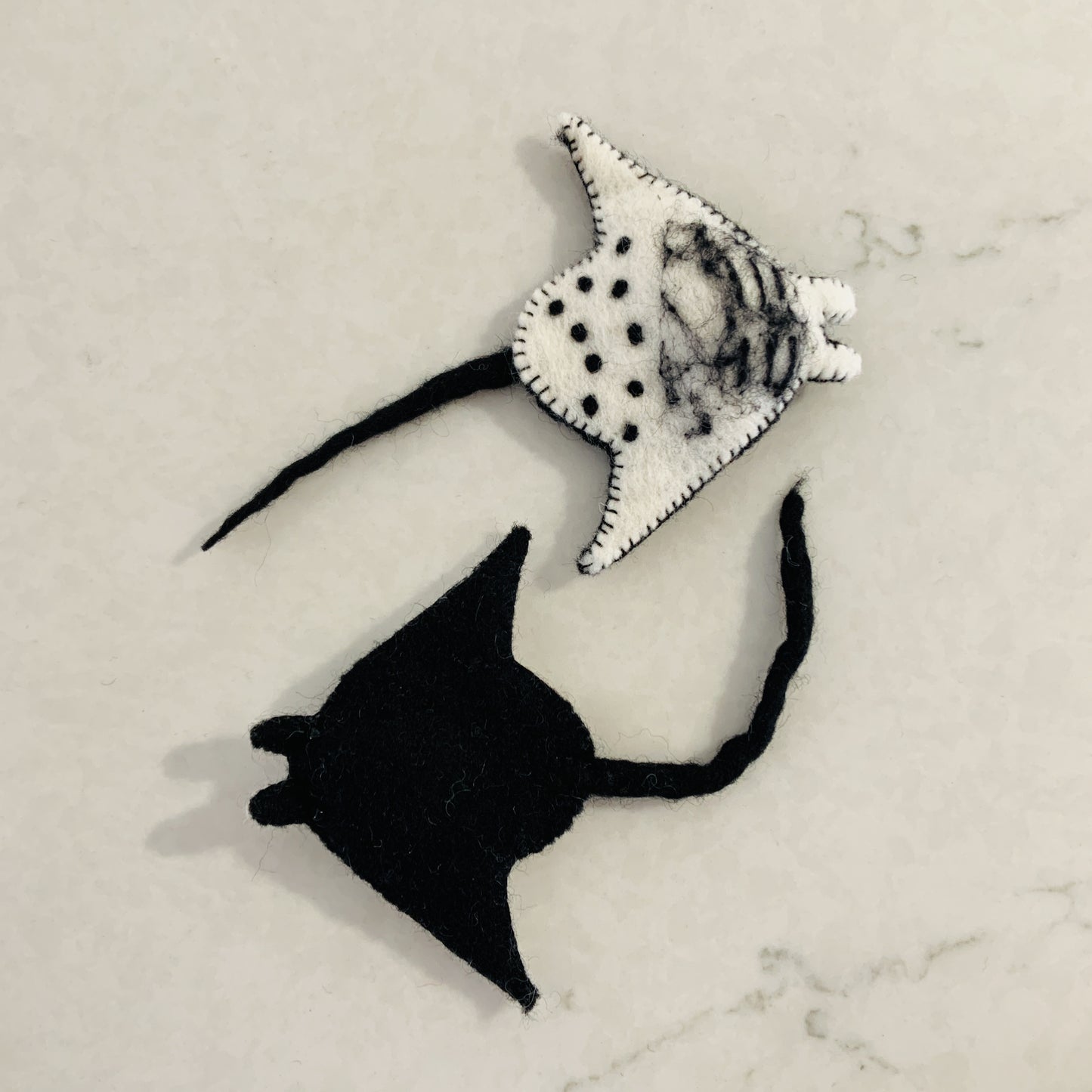 Manta Ray Wool Finger Puppet