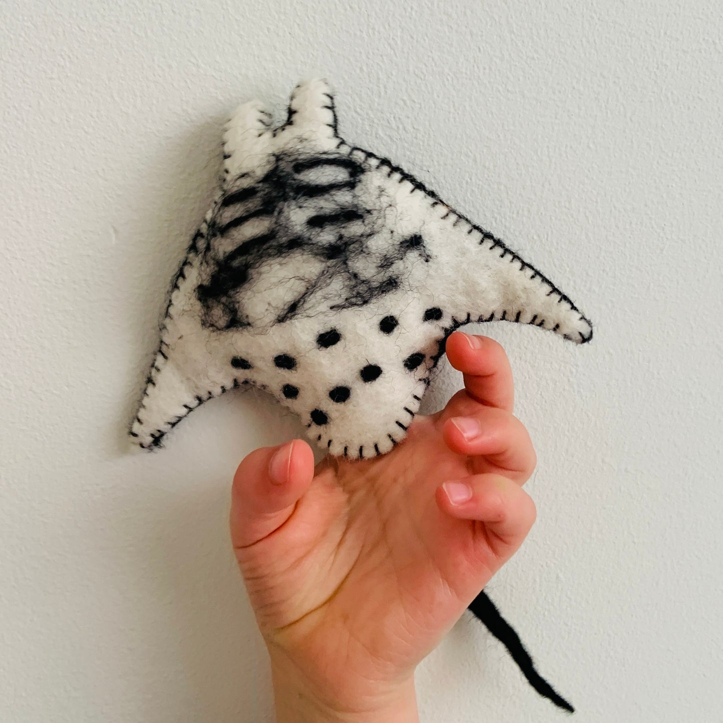 Manta Ray Wool Finger Puppet