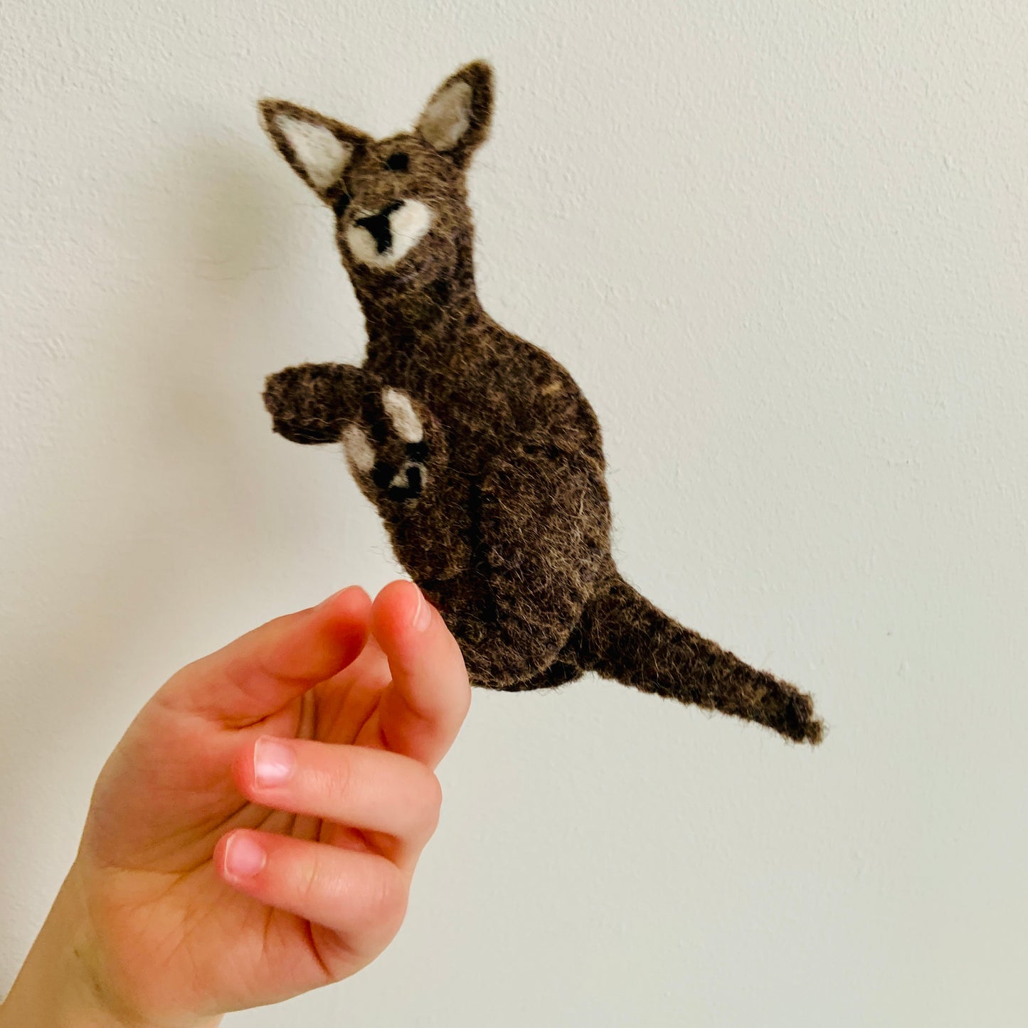 Kangaroo Wool Finger Puppet