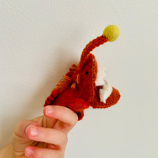 Angler Fish Wool Finger Puppet