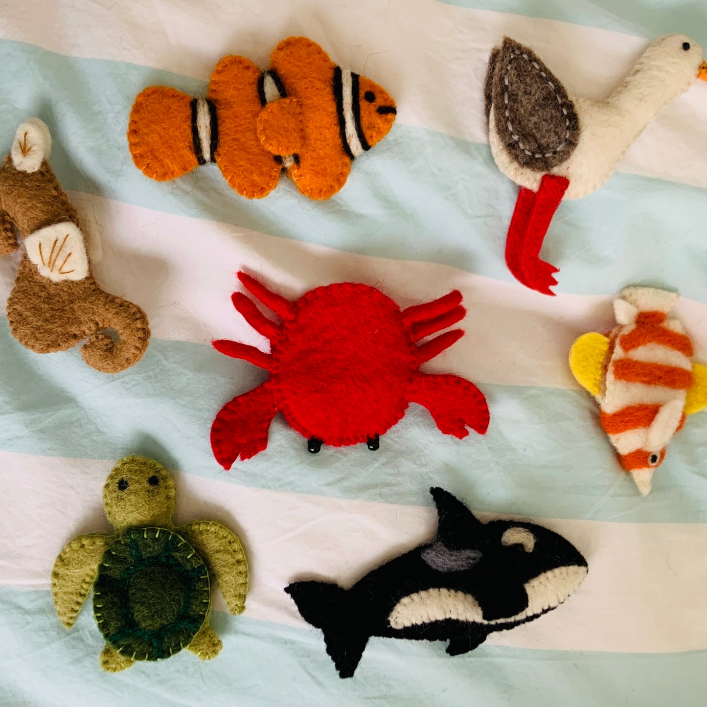 Turtle Wool Finger Puppet