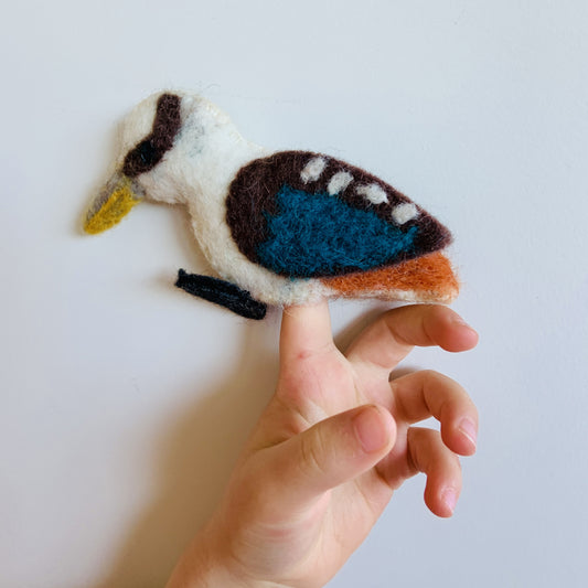 Kookaburra Wool Finger Puppet