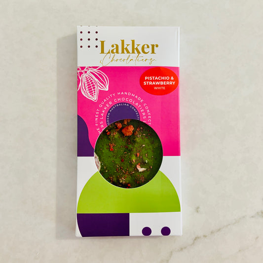 Pistachio & Tasmanian Strawberry White Chocolate