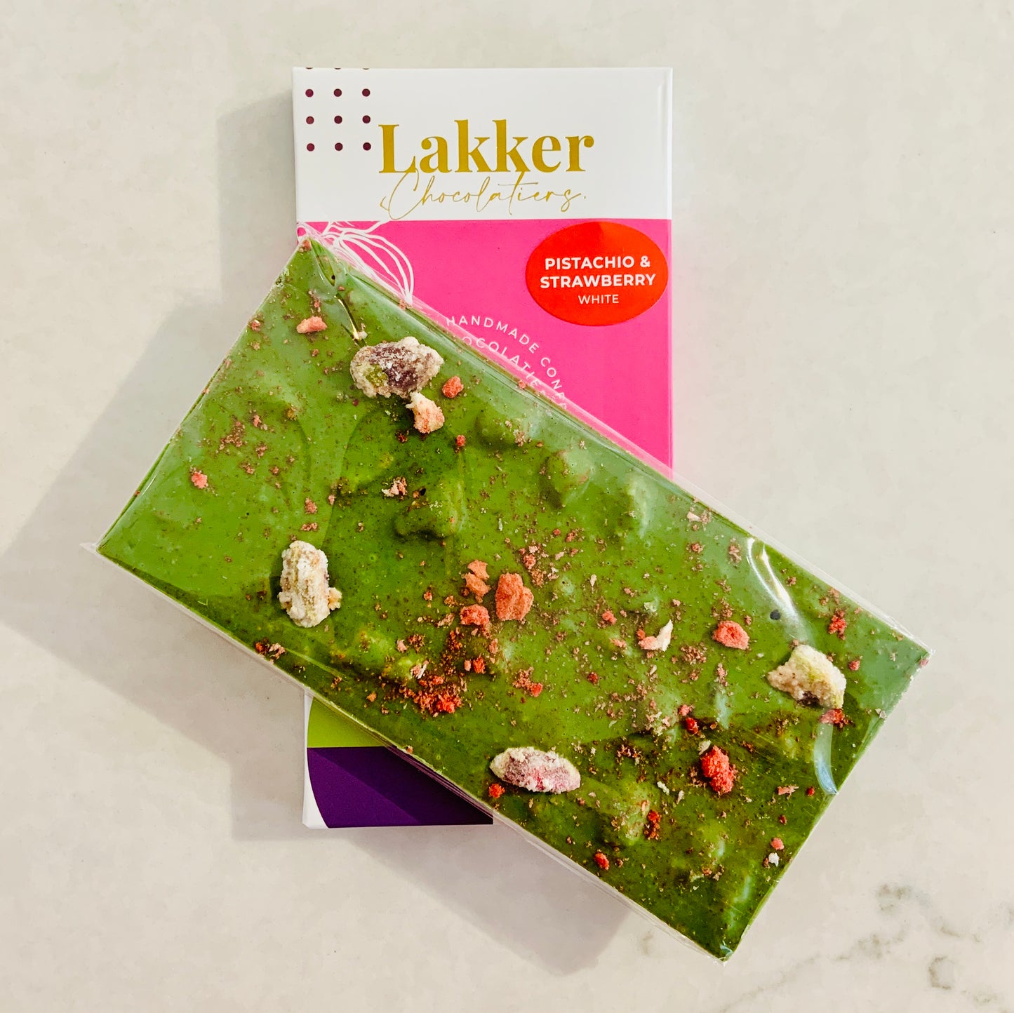 Pistachio & Tasmanian Strawberry White Chocolate