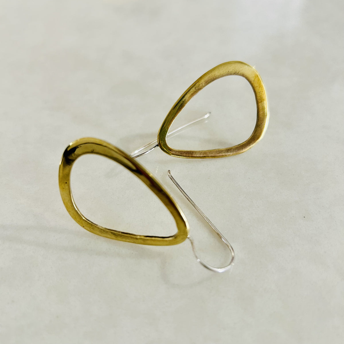 Single Loop Earrings Brass