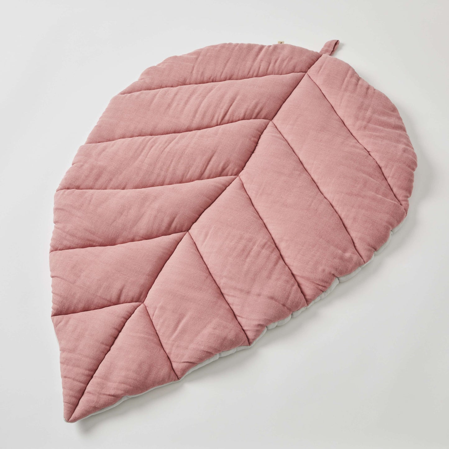 Leaf Reversible Muslin Playmat - Dusty Rose