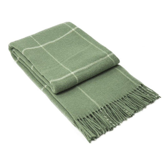 New Zealand Wool Blanket - Sage Stripe