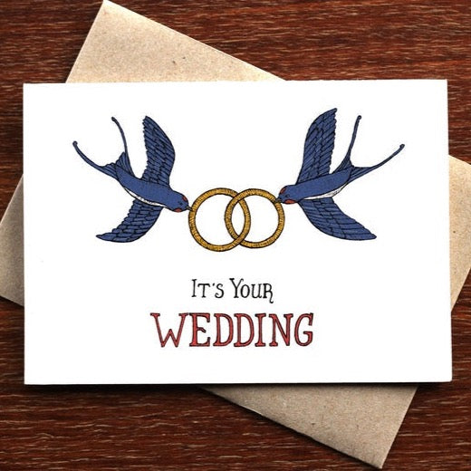 Wedding Swallows Greeting Card