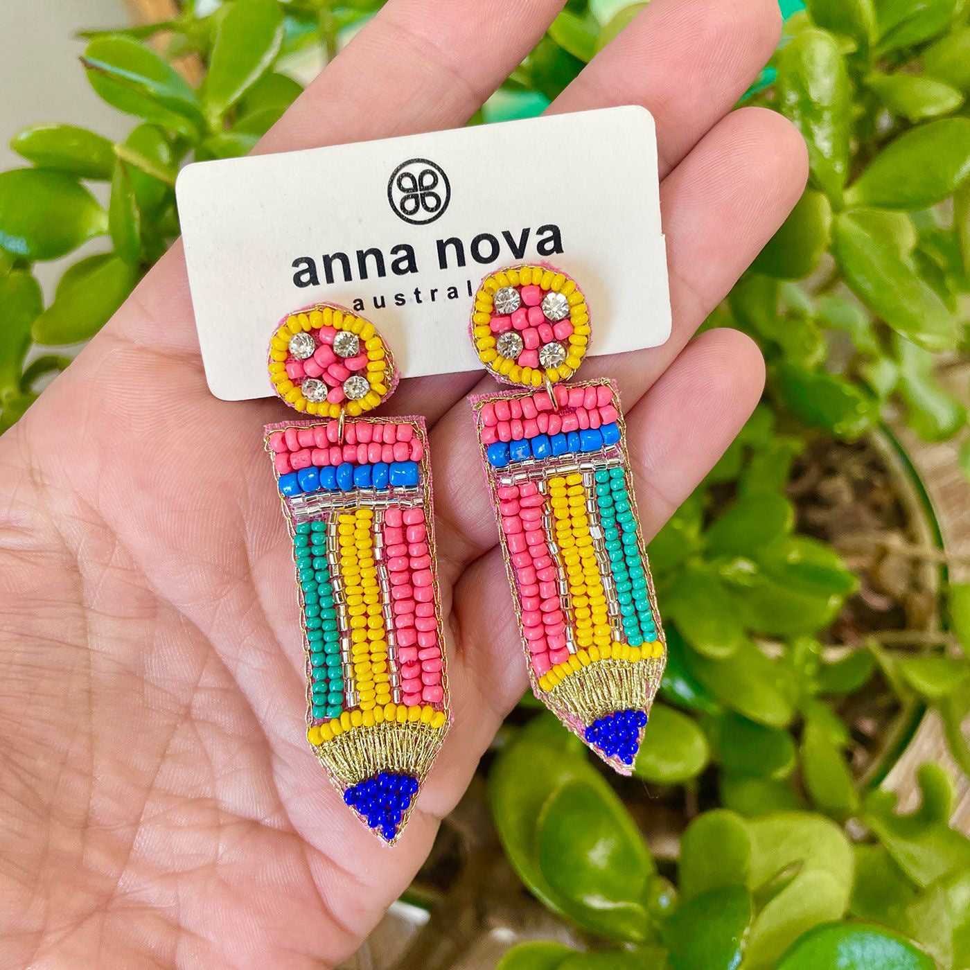 Beaded Earrings Pencils