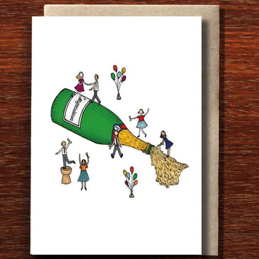 Congratulations Champagne Party Greeting Card
