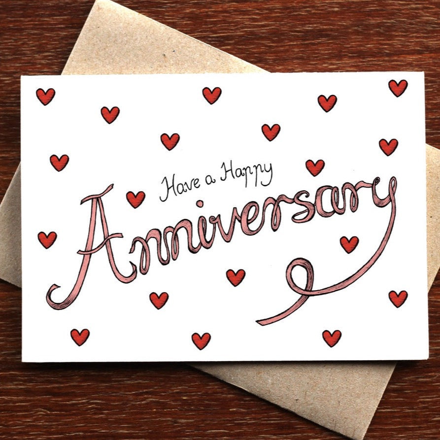 Anniversary Hearts Greeting Card