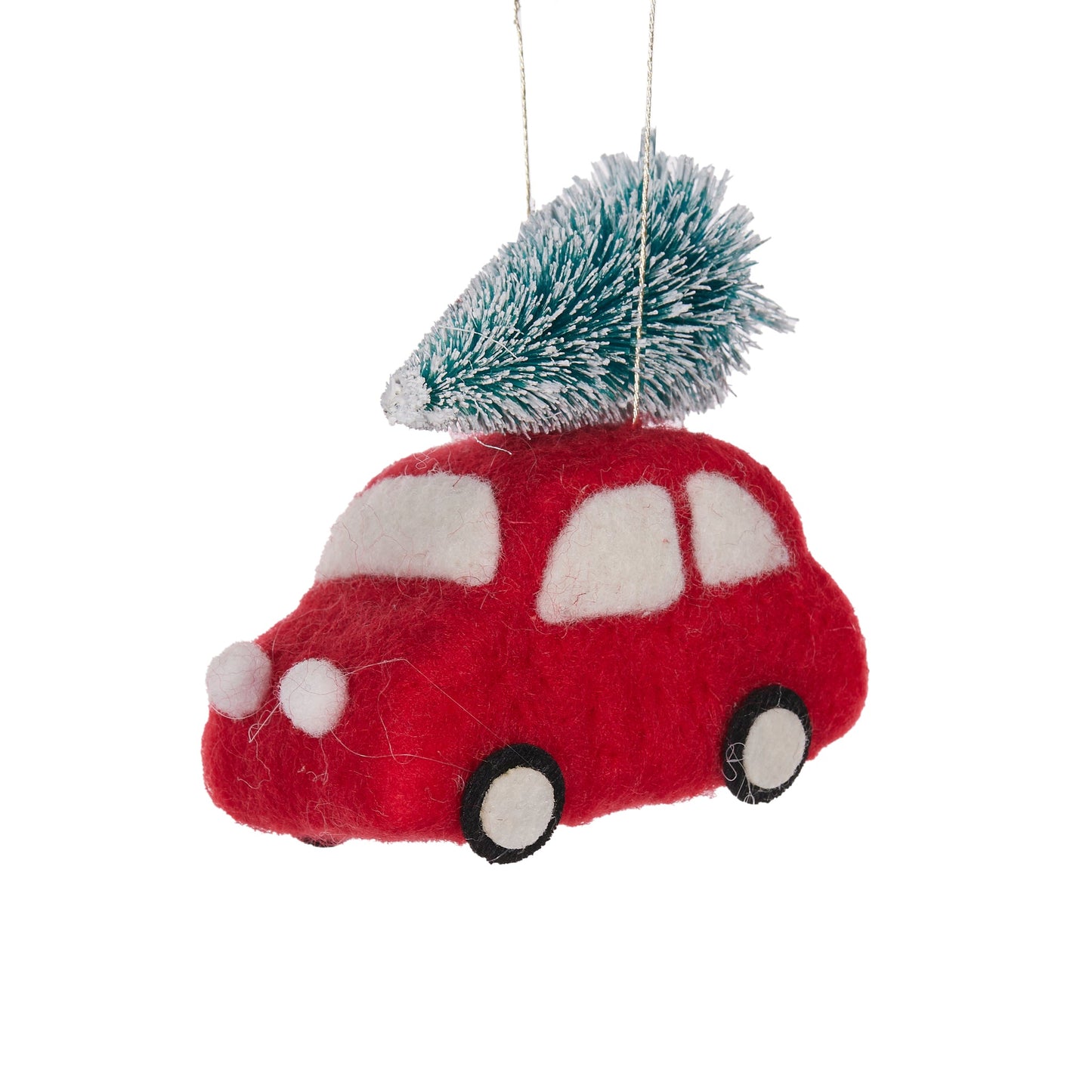 Wool Red Car with Tree Decoration