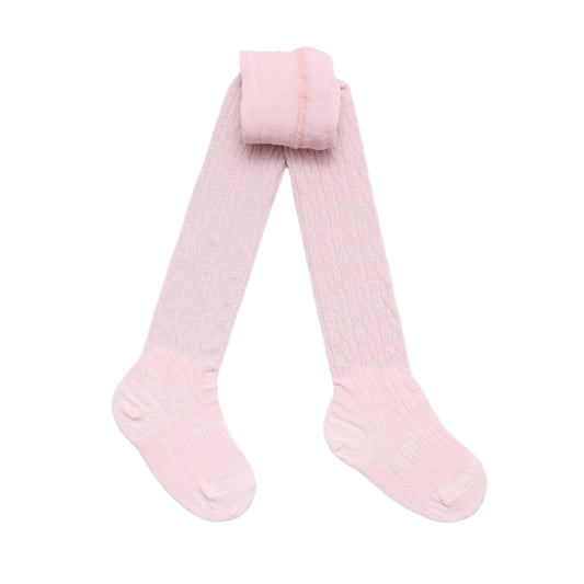 Cherry Blossom Baby Merino Wool Cable Tights
