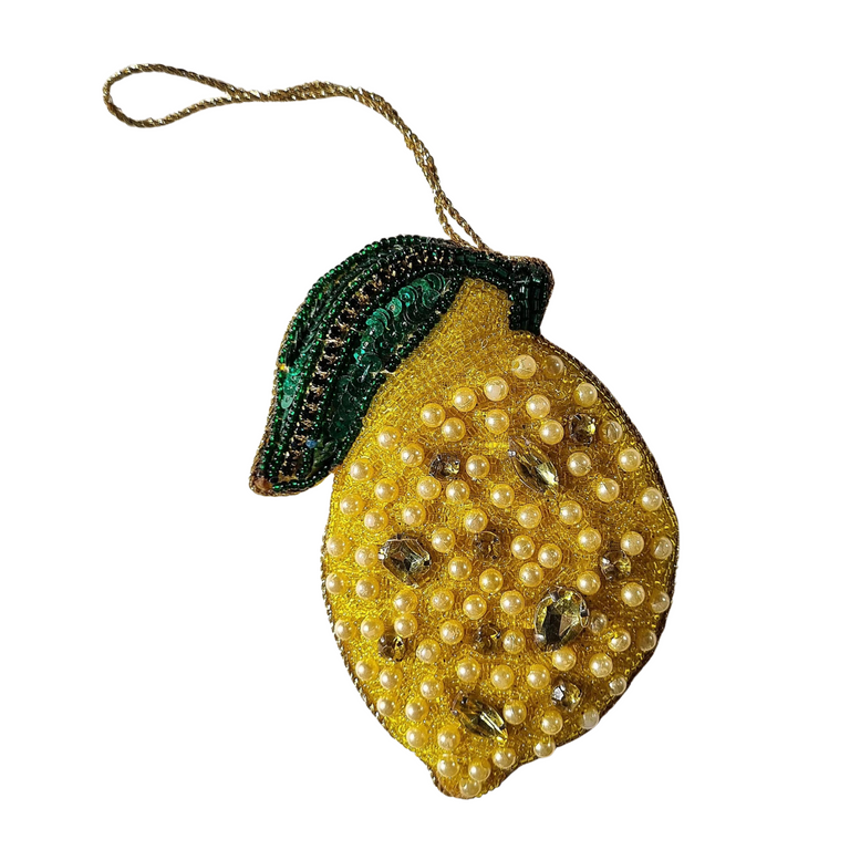 Beaded Lemon Hanging Decoration