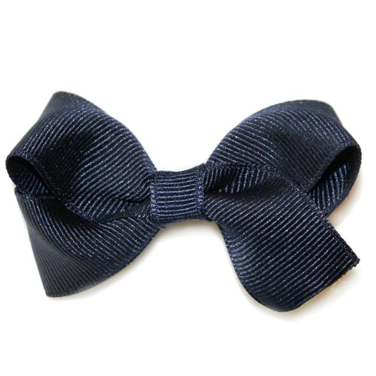 Grosgrain Medium Turned Bow Clip Navy