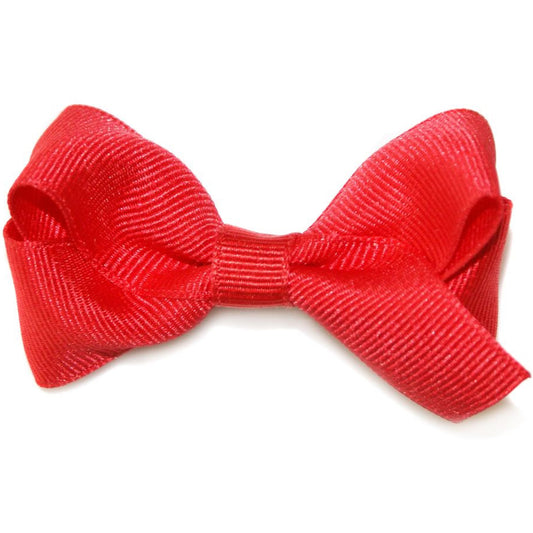 Grosgrain Medium Turned Bow Clip Red