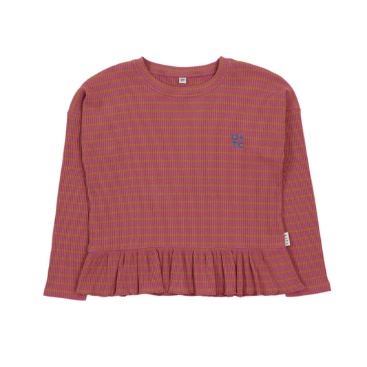 Rose Stripe Boxy Long Sleeve Tee