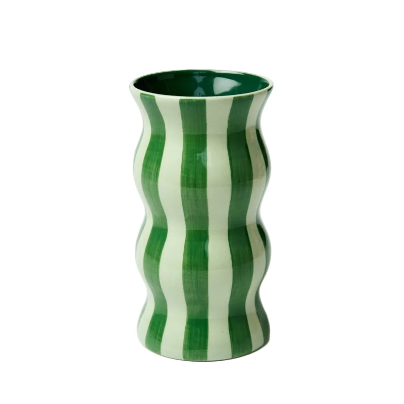 Tonal Greens Palma Stripe Vase