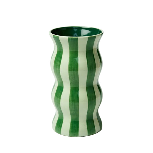 Tonal Greens Palma Stripe Vase
