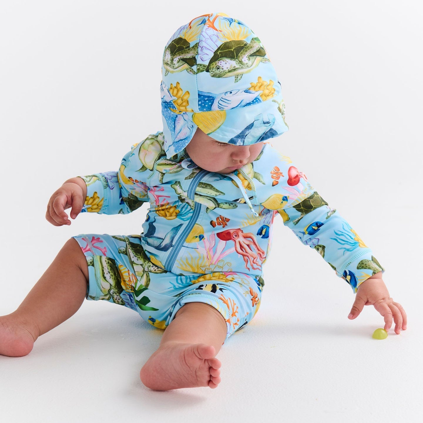 Reef Life Baby Long Sleeve Zip Baby Bathers