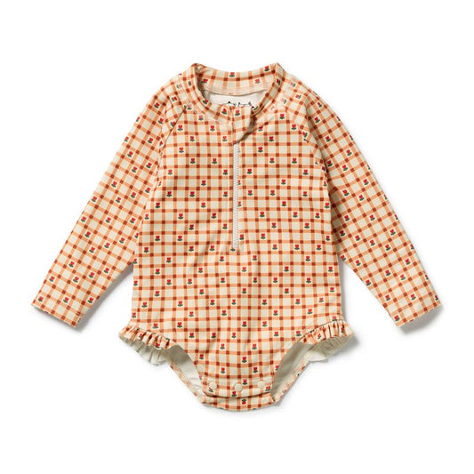 Checkerberry Long Sleeved Baby & Kids Swimsuit
