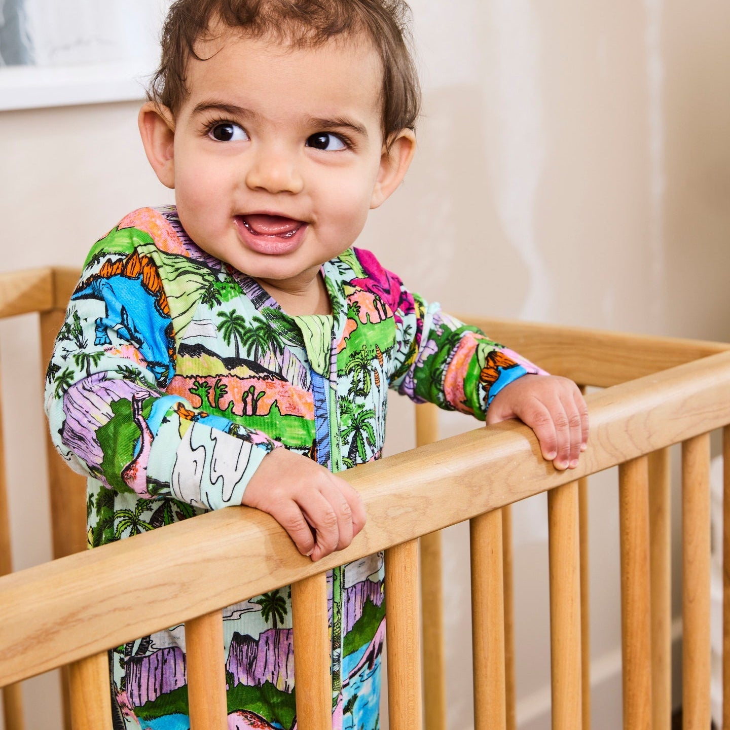 Jurassic Organic Long Sleeve Zip Romper