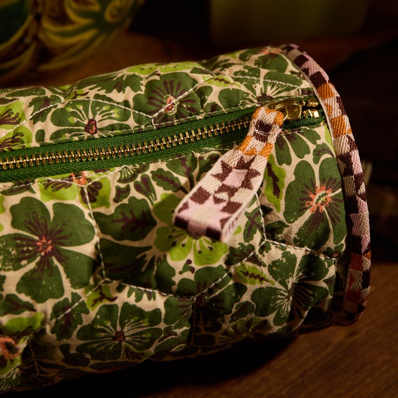 Cactus Green Magnolia Makeup Bag