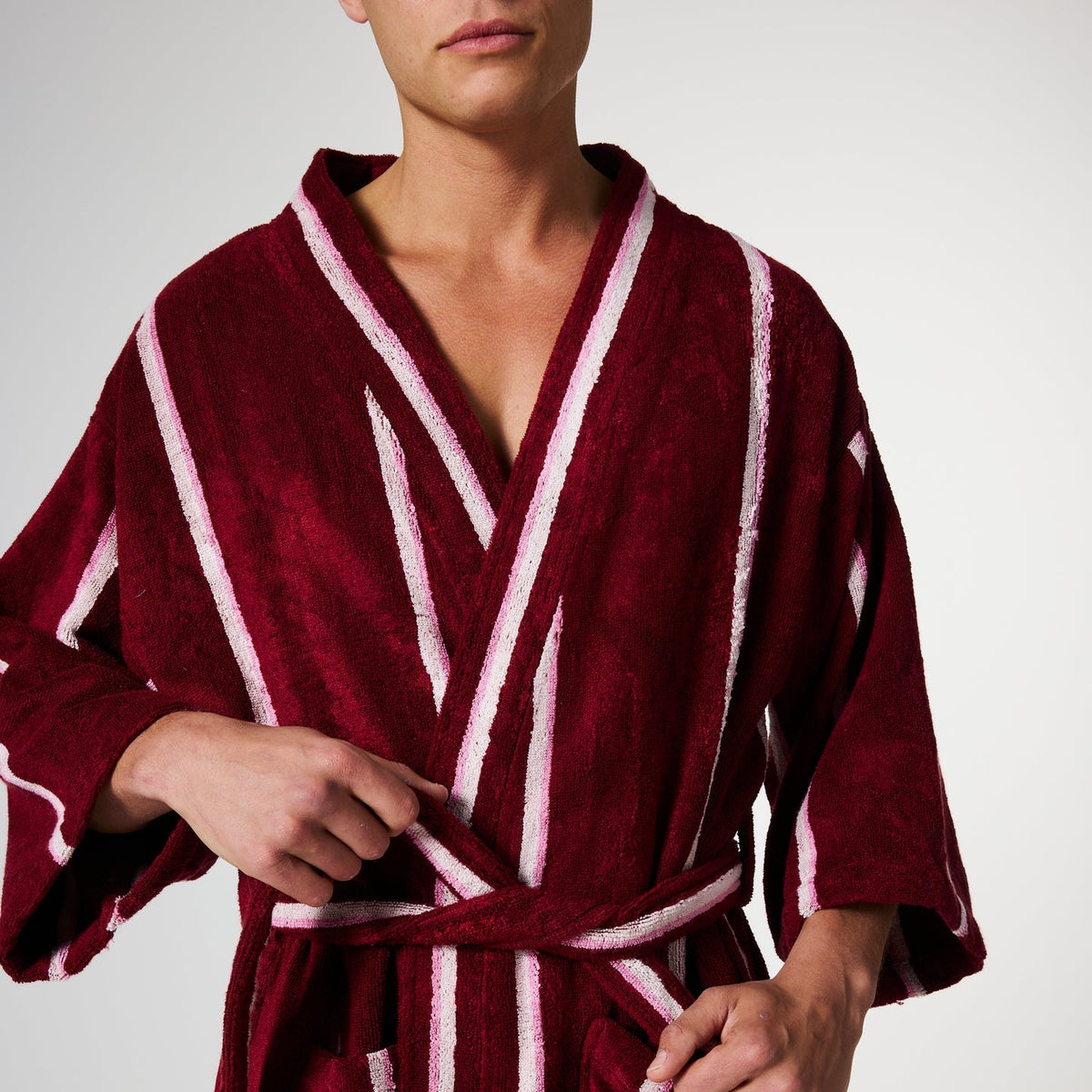 Ruby Rose Stripe Bamboo Terry Bath Robe