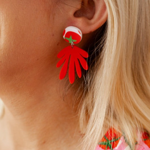 Shelley Tomato Print Dangle Earrings