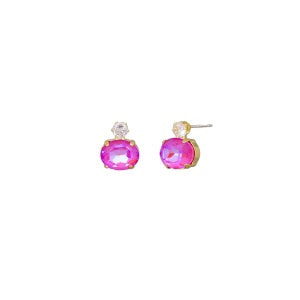 Elena Pink Crystal Earrings