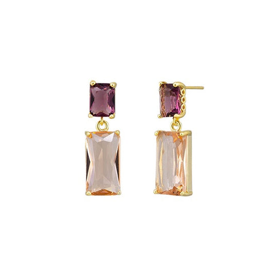 Erica Peach Crystal Earrings