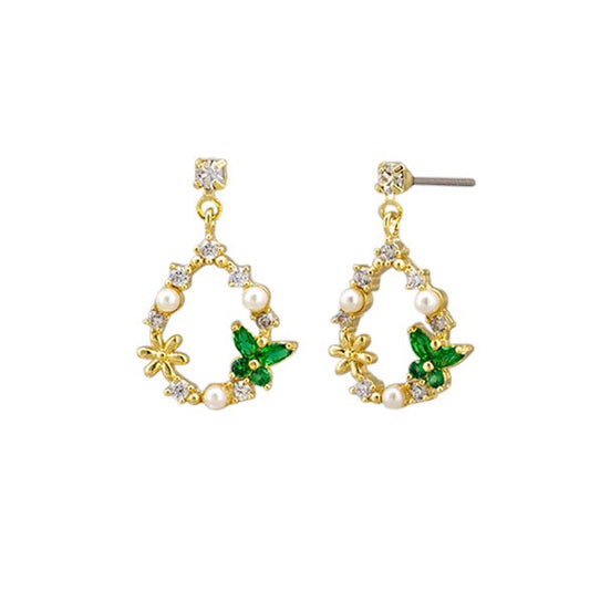 Livia Emerald Crystal Earrings