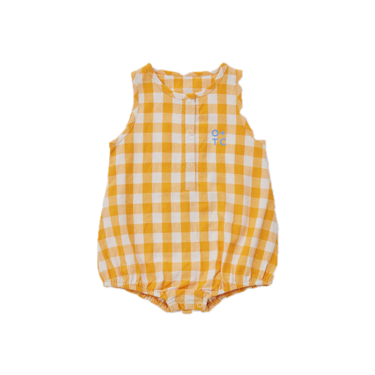 Amber Gingham Bubble Baby Romper