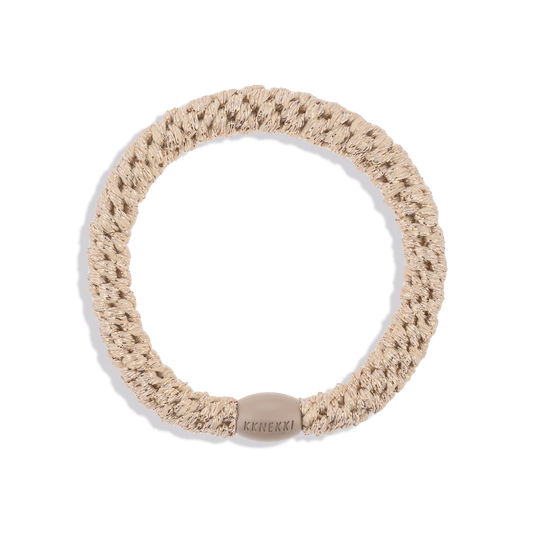 Beige Glitter KKNEKKI Hair Tie