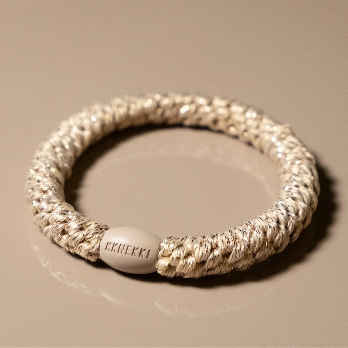 Beige Glitter KKNEKKI Hair Tie