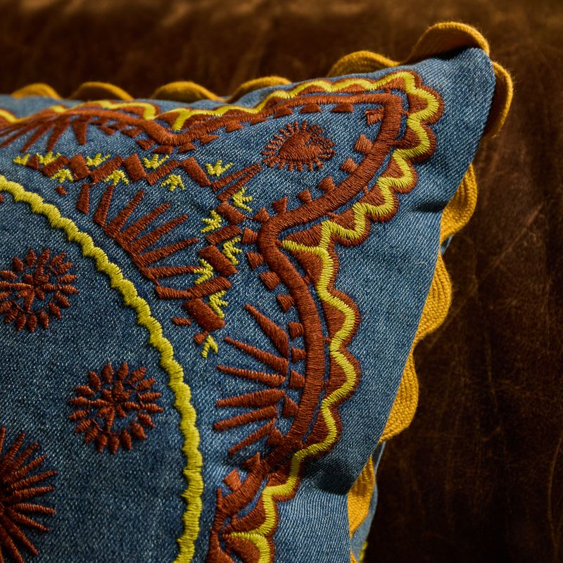 Peridot Anneliese Reversible Denim Cushion