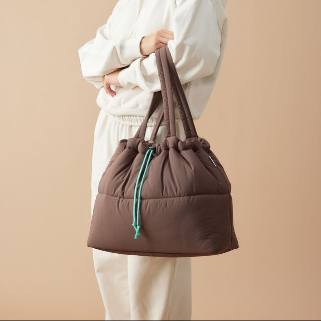 Chocolate & Turquoise Scrunch Base Bag