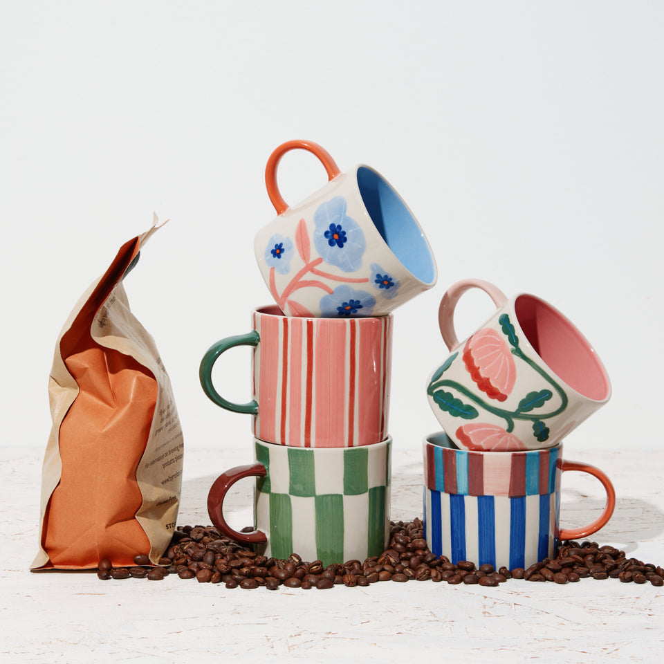 Bloomie Green Check Mug