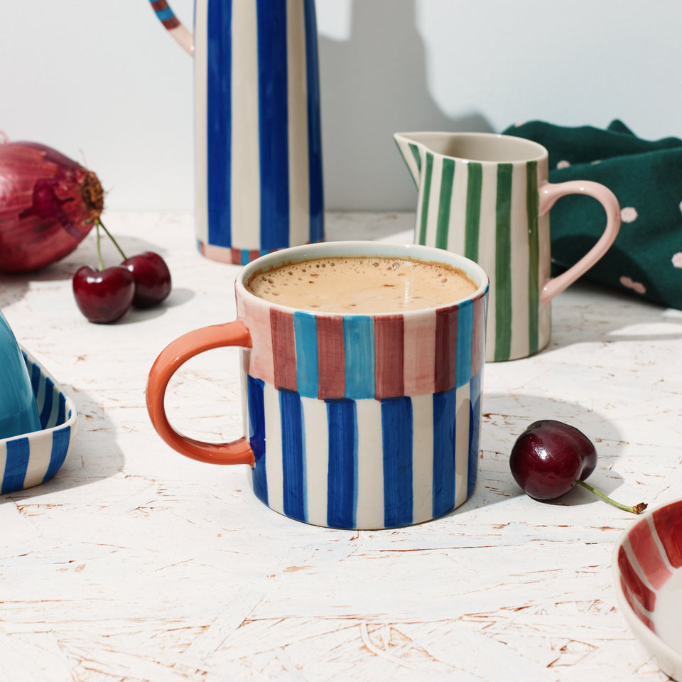 Bloomie Blue Stripe Mug