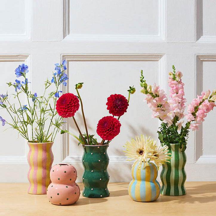 Green & Pink Palma Dotty Vase