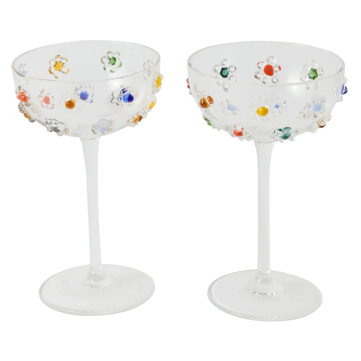 Flower Power Cocktail Glass Set of 2