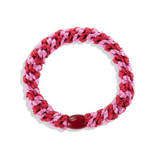 Red-Bubblegum Stripe KKNEKKI Hair Tie
