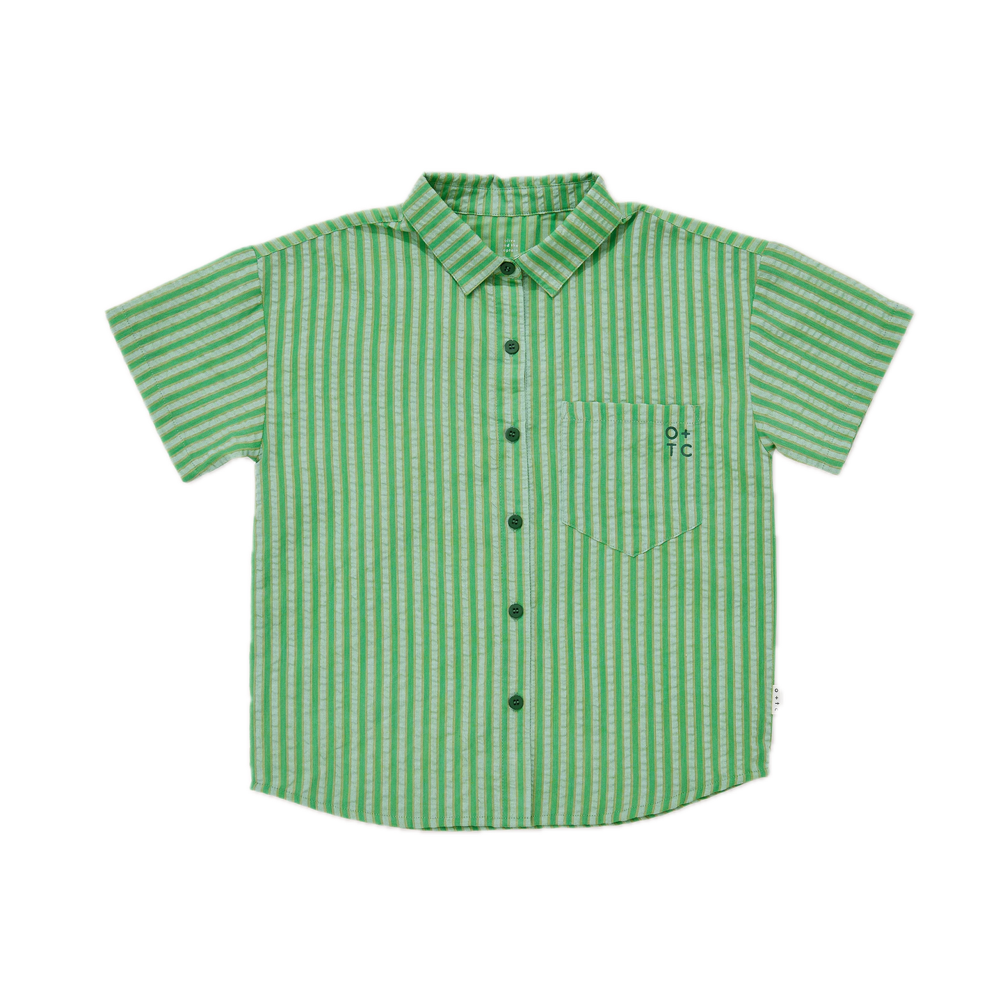 Elm Stripe Button Down Kids Short Sleeve Shirt