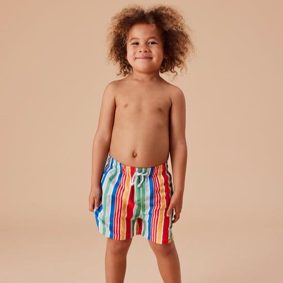 Bold Stripe Kids Board Shorts