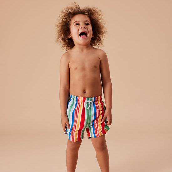 Bold Stripe Kids Board Shorts