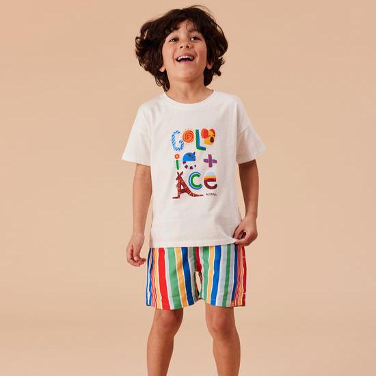 Bold Stripe Kids Board Shorts